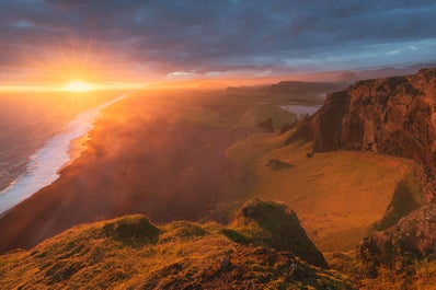 Black sands meet the powerful Atlantic ocean on Iceland's South Coast.