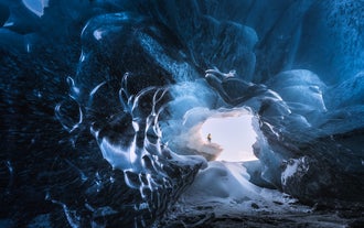 Le paysage fascinant que l'on peut trouver à l'intérieur des glaciers islandais.