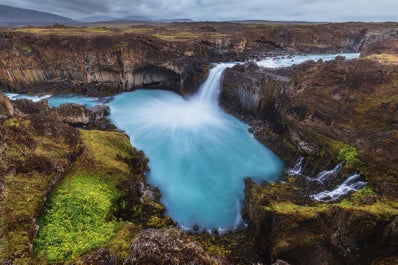 Der Wasserfall Aldeyjarfoss befindet sich im Norden Islands.