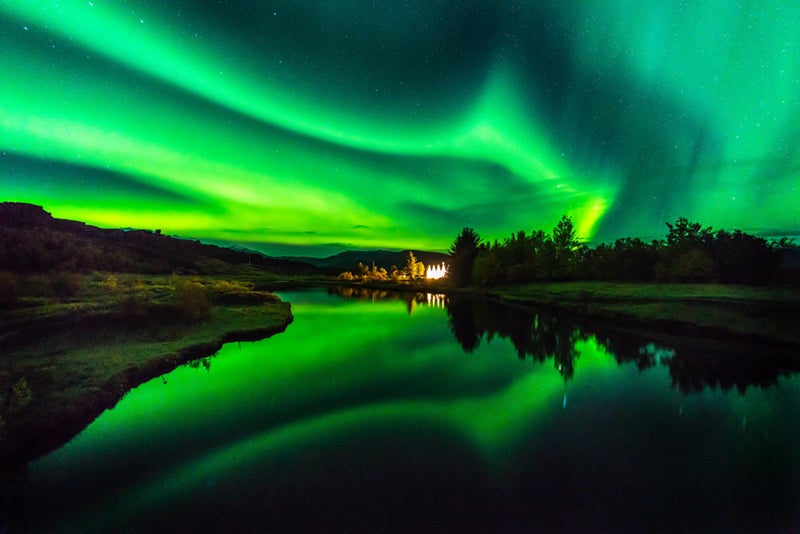 Aurora at Thingvellir. Photo by: 'Pall Jokull Petursson'.
