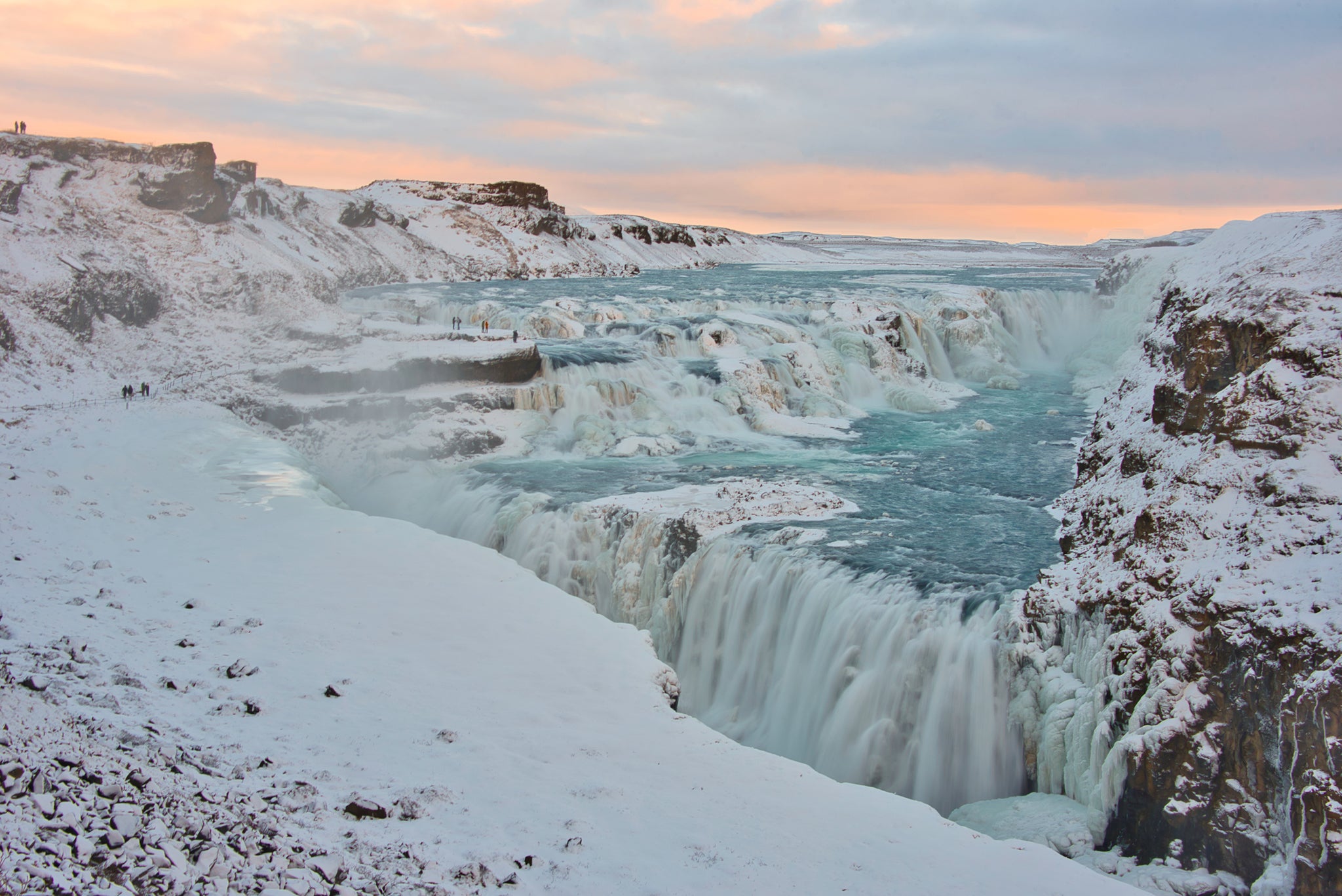 Gullfoss waterfall in winter