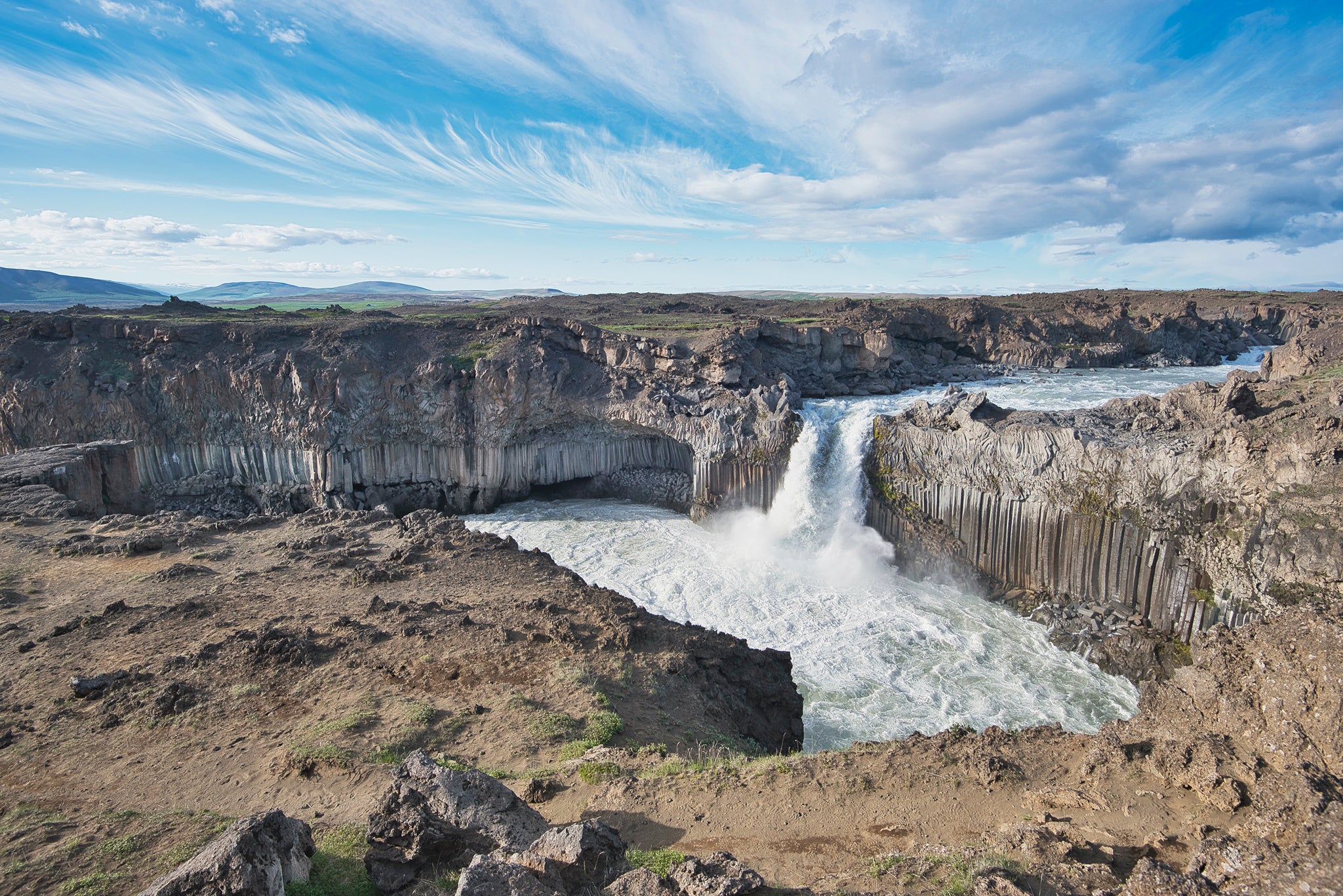 Aldeyjarfoss at the edge of the highland in the north