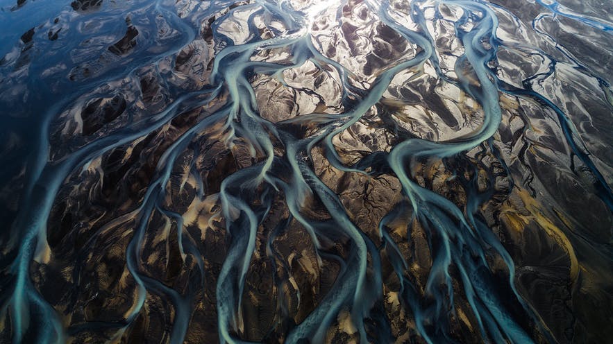 Aerial view of a river delta in Iceland - Iceland Photography | Everything You Need To Know