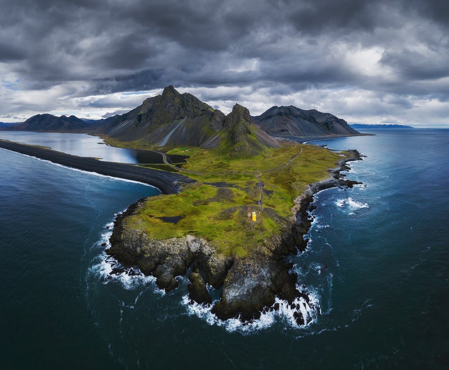 An aerial view of a rocky landscape and coastline - Iceland Photography | Everything You Need To Know