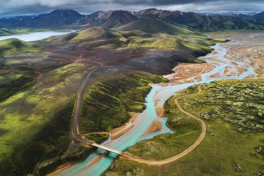 A high perspective of glacial rivers in the Icelandic highlands - Iceland Photography | Everything You Need To Know