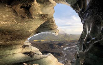 Inside the frozen wonderland of the Katla Ice Cave, beholding the beautiful scenery that surrounds it.