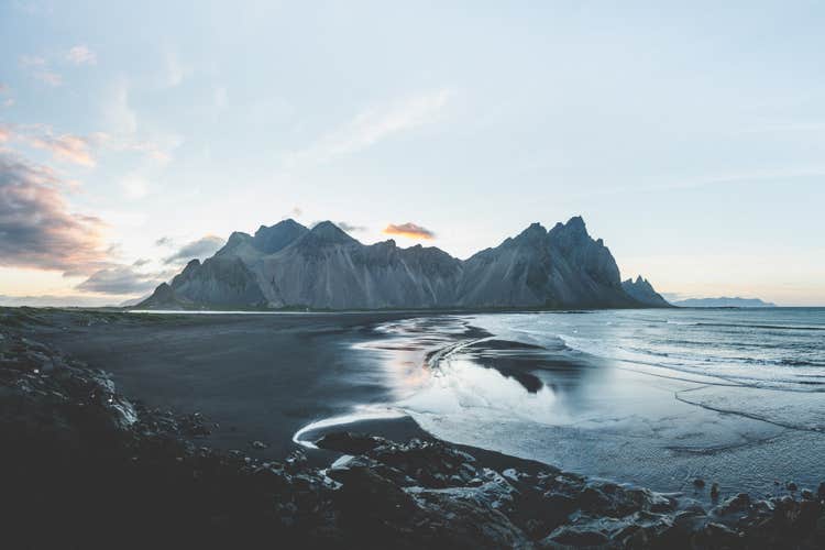 Vestrahorn mountain, a majestic peak rising proudly from the Icelandic landscape.