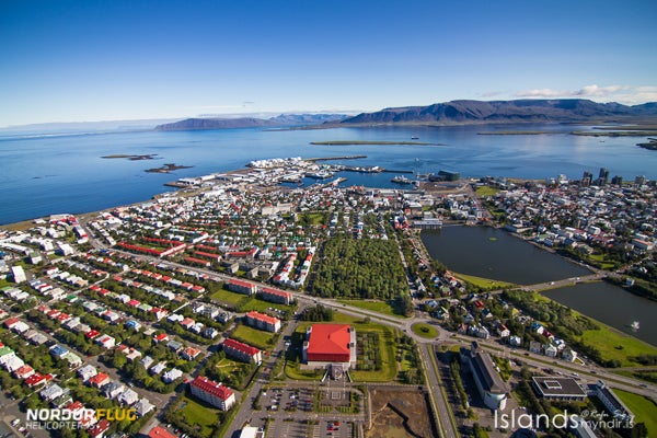 Marvel at Reykjavik's vibrant cityscape from above on the scenic helicopter tour.