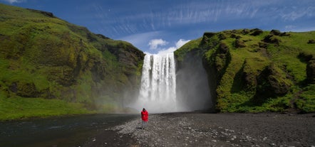 Skogafoss is one of the South Coast's famous waterfalls, known for its beautiful and powerful cascade.