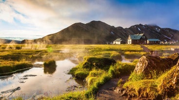 The Landmannalaugar area in the Highlands is famous for its geothermal fields.