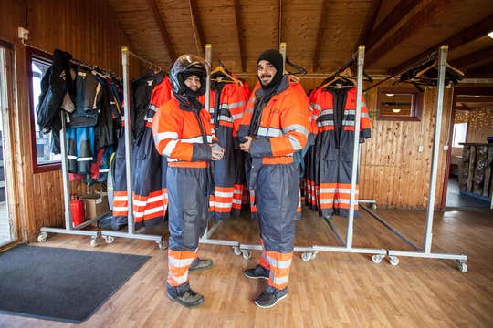 Thrilling 10.5-Hour South Coast Glaciers and Waterfalls Tour with Guided Snowmobile Ride