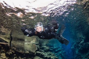 Silfra, located at the Thingvellir National Park, is famous for its crystal-clear waters.