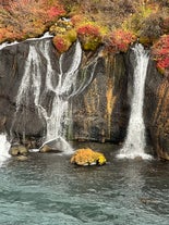 Iceland in a nutshell, Borgarfjordur, Husafell, Lava waterfall, glacier.