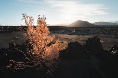 Mountains provide a great backdrop to the Campo de Piedra Pómez region.